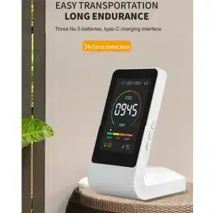 3 In 1 CO2  Smart Digital Air Quality Monitor Detector / Sensor  (Black) SQ