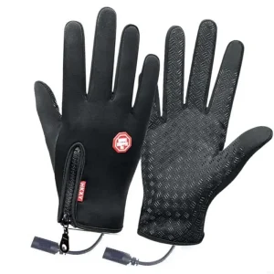 195E USB Rechargeable Heated Gloves for Female Male Battery Powered Winter Warm Gloves for Outdoor Skiing Mountain Climbing